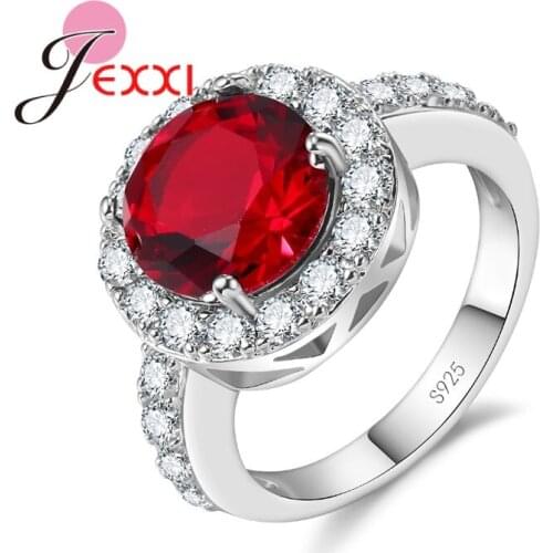 Classic 925 Sterling Silver Rings For Women Fashion Cubic Zircon Engagement Wedding Band Finger Ring Jewelry 5 Colors