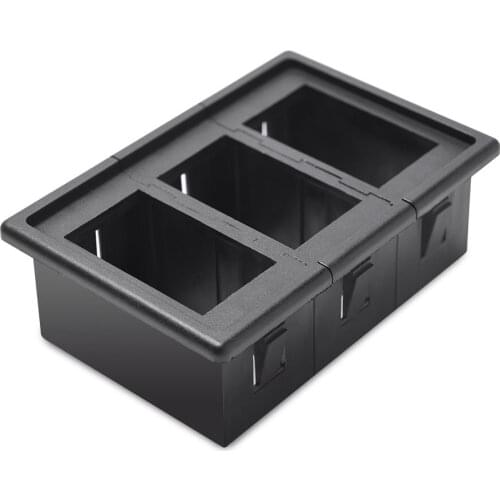 3-slot holers Rocker Switch Panel Switch Holder Housing Kit - Black Plastic