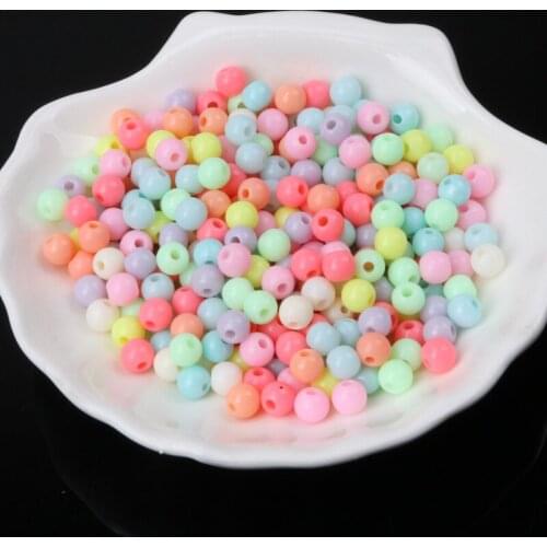 6mm 200pcs Mix Candy Lucky color Acrylic Round Seed Loose Beads Fit Jewelry Making DIY KL80