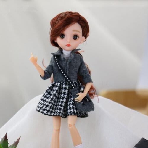 28cm 1/6 Doll with Fashion Clothes Style Dress Up Baby Dolls Multi Joint Moveable Body