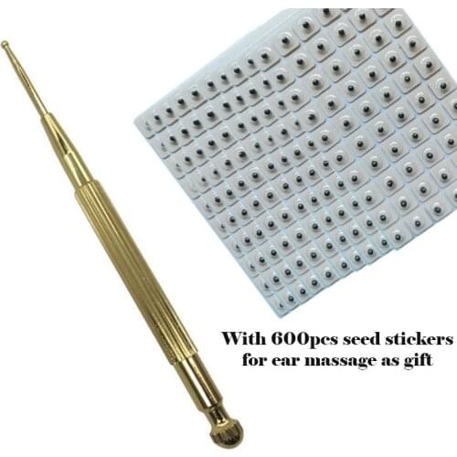 Brass Spring Ear Probe Ear Acupoint Massager For Detection Ear Auriculotherapy Points Massage 600pcs Seed Stickers