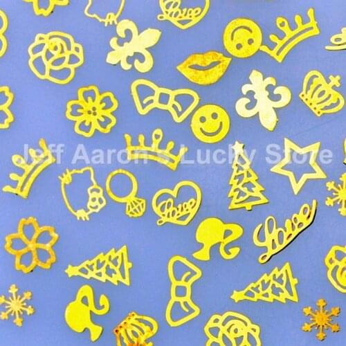 Metal gold nail art decoration slice beauty manicure nails decals sequin foil supplies tool new arrival