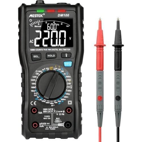 MESTEK Multifunctional Digital 10000 Counts RMS Multimeter NCV Live Line Tester Voltage Current Resistance Capacitance