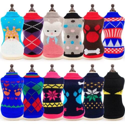Cartoon Pet Dog Sweater for Small Dogs Winter Warm Puppy Cat Clothes Chihuahua Yorkshire Sweatshirt Dog Clothing Pullover Outfit