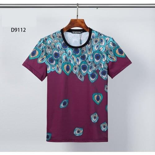 2021 Summer New T-shirt Men Fashion Print 100% Cotton T Shirts Breathable Quality Tees D9112