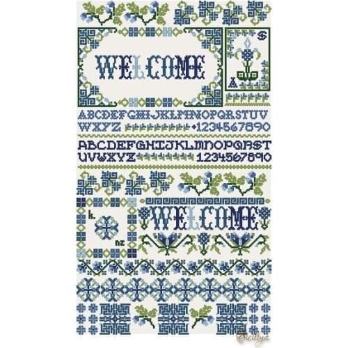 Puzzle Garden 2-39-60 Cross Stitch Set Cross-stitch Kit Embroidery Needlework Craft Packages Cotton Fabric Floss