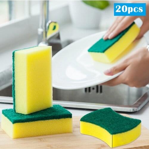 20pcs Kitchens Emery Magic Dishwashing Sponge Clean Rub Pot Rust Focal Stains Sponge Removing Kit ALI88