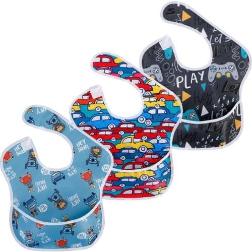 Waterproof Baby Bibs 100% Polyester TPU Coating Feeding Cloth Bibs Washable Jninth Baby Bibs With Food Catcher for Babies Towel