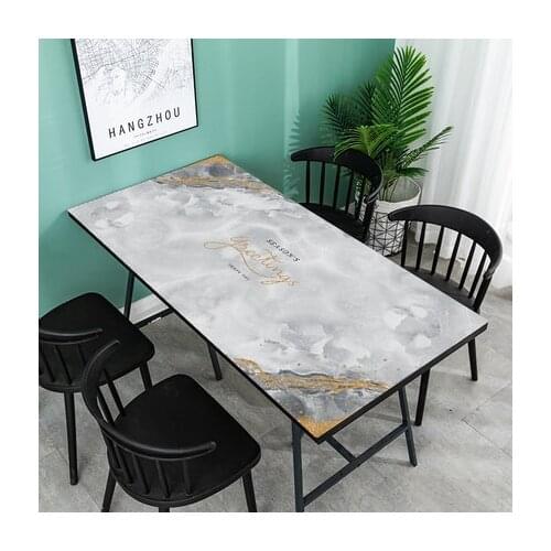 New Arrive Rectangular Marblr Tablecloth Nordic Table Mat Waterproof And Oil-proof Tea Table Mat Crystal Soft Board