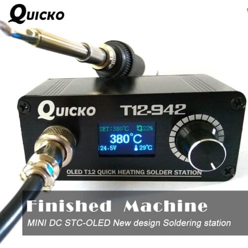 MINI T12 OLED soldering station electronic welding iron 2018 New design DC Version Portable T12 Digital Iron T12-942 QUICKO