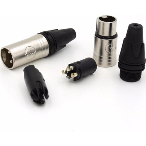 2pcs XLR Plug 4 Pin XLR Connector Balanced Microphone 4 Core Male Jack Adapter Ooriginal For NEUTRIK NC4MXX