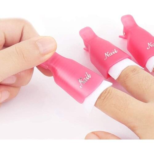 Plastic Nail Art Soak Off Clip Caps UV Gel Nail Polish Remover Wraps Tools Cleaner Nail Degreaser
