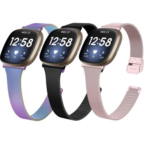 Essidi Milanese Bands For Fitbit Sense Mesh Stainless Steel Bracelet Strap Loop For Fitbit Versa 3 2 1 Lite Watch Correa Clasp