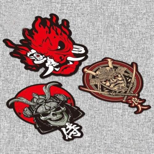 Reflective Samurai Skull Stickers Retro Japanse Soldier Japan Ninja Car Decals JDM Drift Motorcycle Stickers For Dirt Bikes