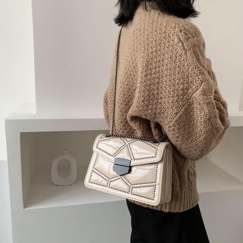 Jin Mantang Patent Leather Glossy Crossbody Bags For Women 2021 New Chain Shoulder Messenger Bag Fashion Handbags And Purses