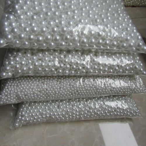 Mobile phone hairdressing essential 4mm-20mm without holes white pearl DIY originality handwork materia wholesale 500g