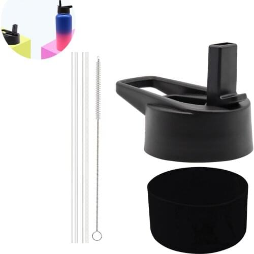 1Pcs Outdoor Portable Bottle Straw Flip Lid Cap Wide Mouth Water Bottle Outdoor Portable Fashion Plastic Bottle Flex Cap