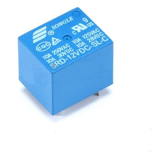 10pc Original SRD-12VDC-SL-C T73 12V 10A 5pin DC Power Relay PCB Type
