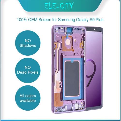 100% Ori For Samsung Galaxy S9 Plus G965F G965U G965W AMOLED Display With Touch Screen Digitizer Assembly Replacement Parts