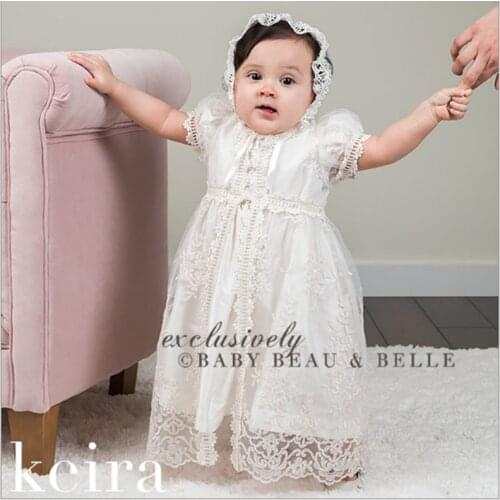 2019 Baby Girl White Dress Infant Dress Baby Items Baptism Christening Gown Newborn Girl Clothes Lace Design Birthday Outfit 2Y
