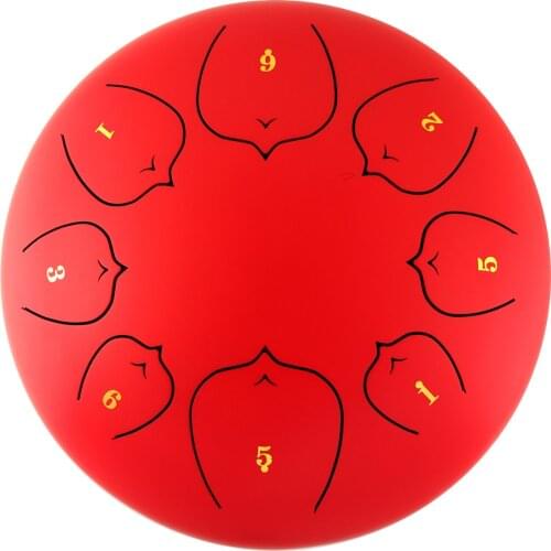 2021 Steel Tongue Drum 12 inch 8 tone Drum Handheld Tank Drum Percussion Instrument Yoga Meditation Beginner Music Lovers Gift