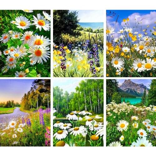 5D New Three-dimensional Full Diamond Diamond Embroidery Landscape Flower Exquisite Home Decoration Paintings Can Be Customized