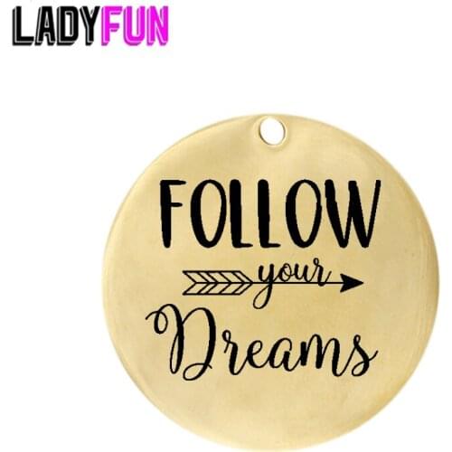 Follow your Dreams Arrow Charm Stainless Steel Tag For Graduation Jewelry Making