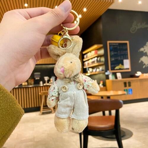 Little Bear Keychain Cute Plush Toy Creative Backpack Handbag Pendant Car Key Accessories Keyring Couples Gift Hot Sale Tasted