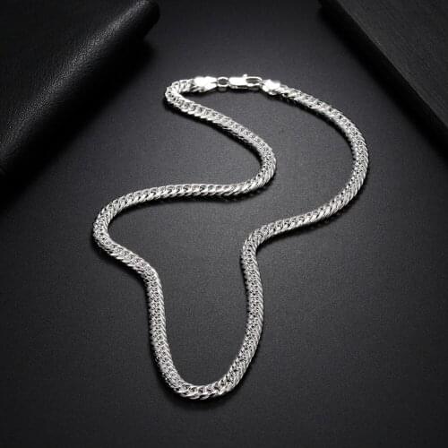 925 Sterling Silver fine 6MM Solid chain Necklace for Mens Women Luxury Fashion Party Wedding Jewelry Christmas Gifts
