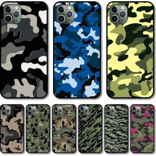 Soldier camouflage Phone Case cover For iphone 12 pro max 11 8 7 6 s XR PLUS X XS SE 2020 mini black cell shell