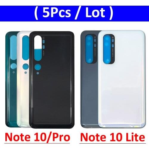5Pcs/Lot, Back Battery Door Rear Housing Cover Case For Xiaomi Mi Note 10 / Note 10 Pro CC9 Pro Back Cover With LOGO