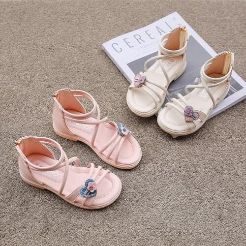 ChildrenS Fashion Cute Flowers Beach Sandals 2021 Summer Shoe For Princess Girl For Kids Flat 3 4 5 6 7 8 9 10 11 12 Years Old