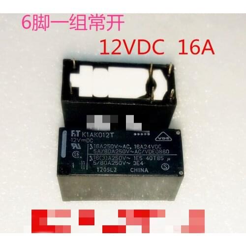 FTR-K1AK012T 12VDC Relais 16A 6-pin reihe von schließer K1AK012T