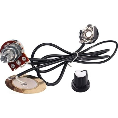 Guitar Circuit 27mm Potentiometer B500k Circuit with Copper Jack and White Black Cap Guitar Replacement circuito bass ativo