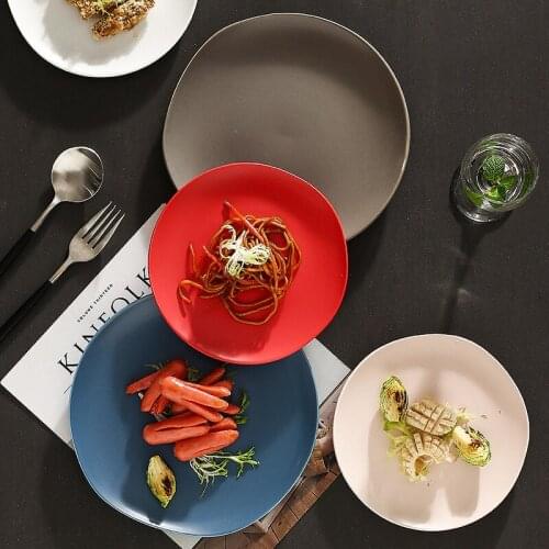 Nordic ceramic dinner plates creative macaron color special-shaped tableware home breakfast plate hotel restaurant steak plate