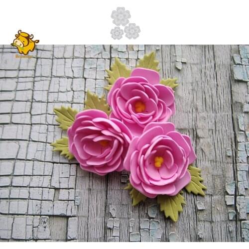 3Pcs Layered Flower Metal Cutting Die Stencil Template for Scrapbooking Paper Album Card Gift Decor Knife Punch Mold Die Cut New
