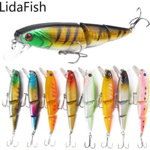 Lidafish 1Pcs Multi Jointed Fishing Lure Lifelike Artificial Crankbait Swimbait 115mm 15g 2-segment Sinking Wobber Bass Tackle
