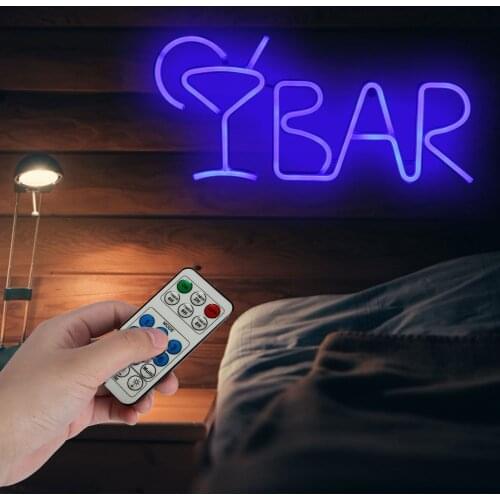Neon Light BAR Letters Shaped LED Neon Light Shop Signs Lights With Remote Control For Party Bar Home Decor Dropshipping