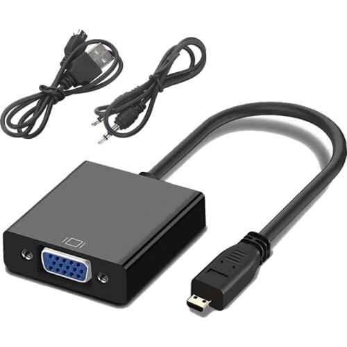 Raspberry Pi 4 Micro HDMI-compatible To VGA Cable Adapter Converter With Audio Cable Micro USB Cable For XBOX PS 3/4 HDTV Pi 4B
