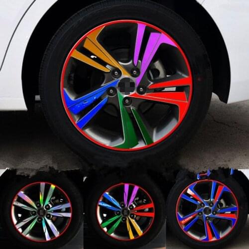 Plated Brightly Gold Carbin Fibre Purple Green Red Silver 17 Inch Wheels /Rims Sticker For Hyundai Elantra BA041
