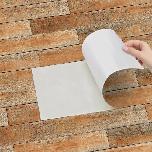 Home Decoration Wood Grain Self Adhesive Wallpaper PVC Floor Stickers Eco-friendly Vinyl Wood Sticker For Bedroom Kitchen