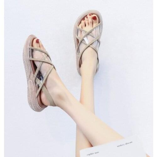 Women Jelly Shoes Summer Sandals Female Flat Shoes Casual Ladies Slip on Slippers Woman Candy Color Open Toe Beach Sandals