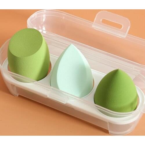 3pcs/set Water Drop Shape Cosmetic Puff Makeup Sponge with Box Blending Face Liquid Foundation Cream Powder Puff Make Up Tools