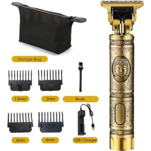 Professional Cordless Hair Clipper Trimmer Beard Shaving for Men Barber Retro Electric Mower 0.1mm Baldhead Hair Cutting Machine