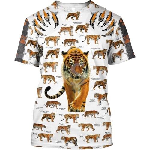 Tessffel Animal Hunter Tiger Hunting Tattoo Wild Beast Camo 3DPrint Men/Women Summer Harajuku Short Sleeve T-Shirt Streetwear A2