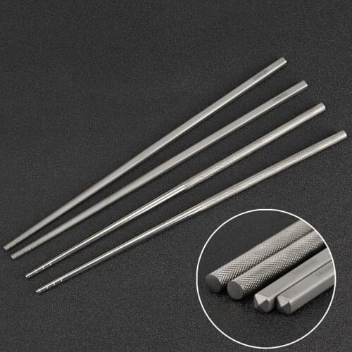 Titanium Chopsticks Reusable Travel Non-slip Chopsticks Camping Picnic Tableware Titanium Alloy Solid Chopstick