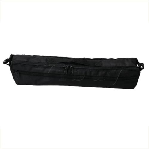 Yibuy Canvas Flute Carring Bag with Adjustable Shoulder Strap and Hand Strap Padded for 17 Hole Flute