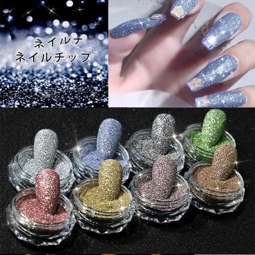 1Set Irredescent glitter acrylic Powder Mix 8 Colors Collection Nail Dip Powder Perfect Shinning Holographic Nails Pigment Dust