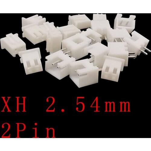 100PCS JST XH 2.54 2Pin 2.54mm Pitch Plastic Shell Terminal Wire Connector XH2.54 2P Male Plug + Female Socket Housing Terminals