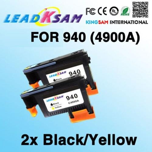2x leadksam 940 printhead black yellow compatible for hp940 C4900A OfficeJet Pro 8000 8500 printer